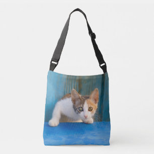 Cute Calico Cat Kitten Funny Curious Eyes Photo - Crossbody Bag