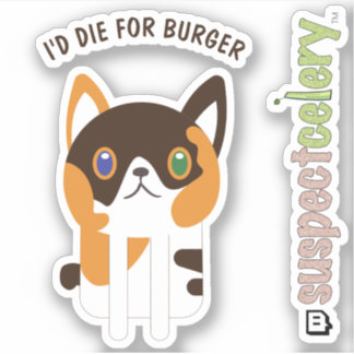 Cute Calico Cat / Kitten Line Art Sticker