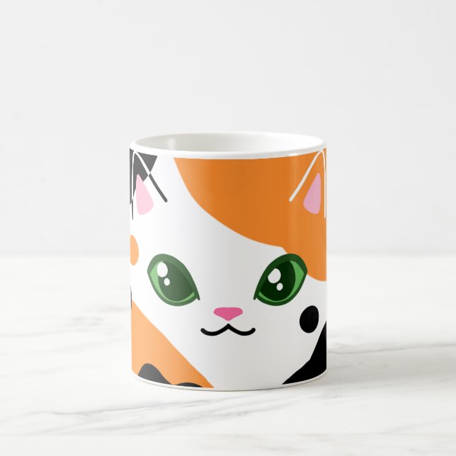Cute Calico Cat Mug (Center)