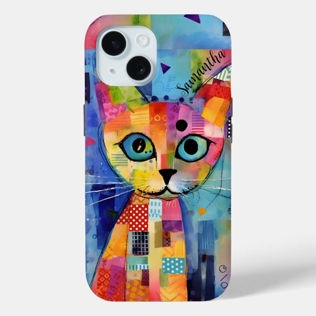 Cute Calico Cat Personalized Case-Mate iPhone Case (Back)