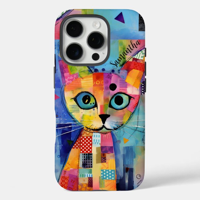 Cute Calico Cat Personalized Case-Mate iPhone Case (Back)