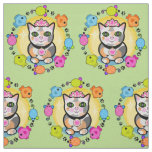 Cute Calico Cat Queen Kitty Lovers Fabric