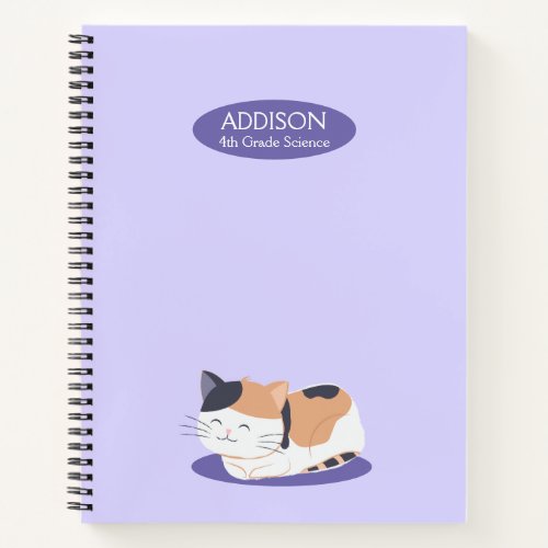 Cute Calico Cat Spiral Notebook