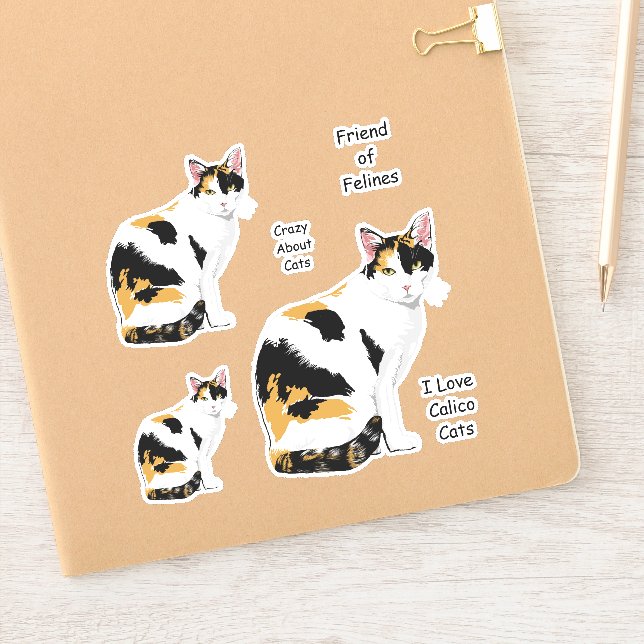 Cute Calico Cat Sticker Set (Notebook)
