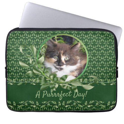 Cute Calico Kitten Laptop Sleeve