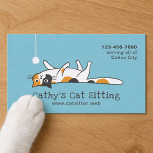 Cute Calico Kitty Cat Pet Sitting Animal Care Business Card
