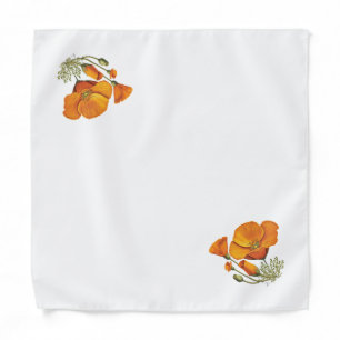 Cute California Poppy Flower Vintage Style Bandana