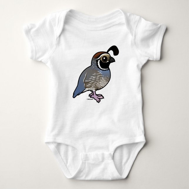 Cute California Quail Baby Bodysuit (Front)