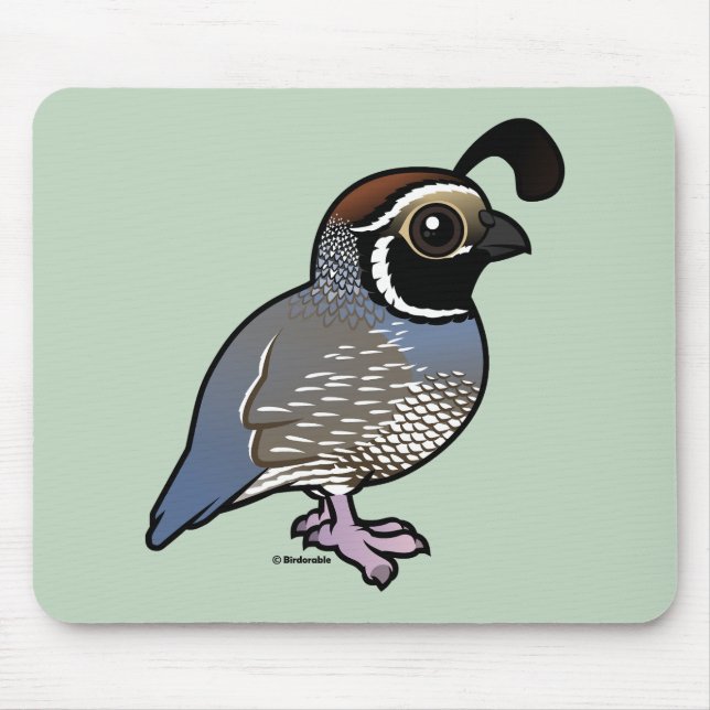 Cute California Quail Mouse Pad (Front)
