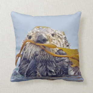 sea otter fur pillow