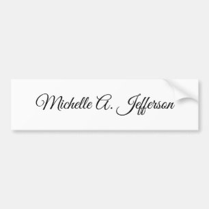 Cute Calligraphy Creative Trendy Custom Name Bumper Sticker