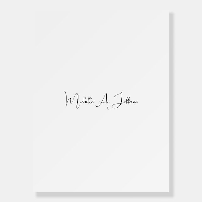 Cute Calligraphy Creative Trendy Custom Name Foam Board (Front)