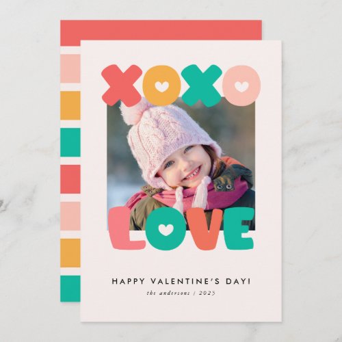 Cute Calligraphy Kids Valentines Day Photo Card