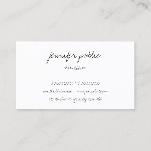 Cute Calligraphy Script Text Modern Simple Trendy Business Card