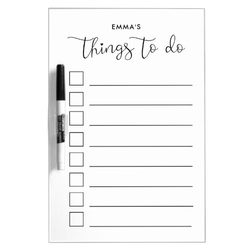 Cute calligraphy Things To Do list Dry Erase Board