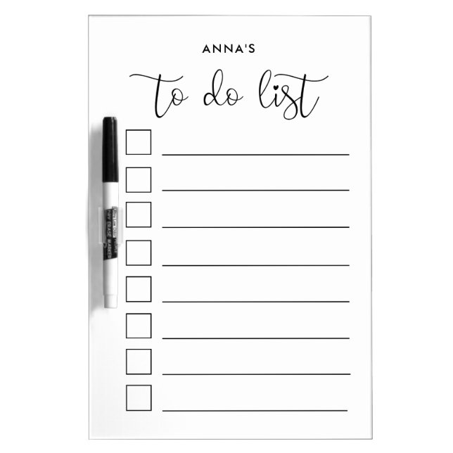 Cute calligraphy To Do list Dry Erase Board (Front)