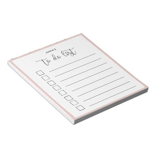 Cute Calligraphy To Do List Notepad 