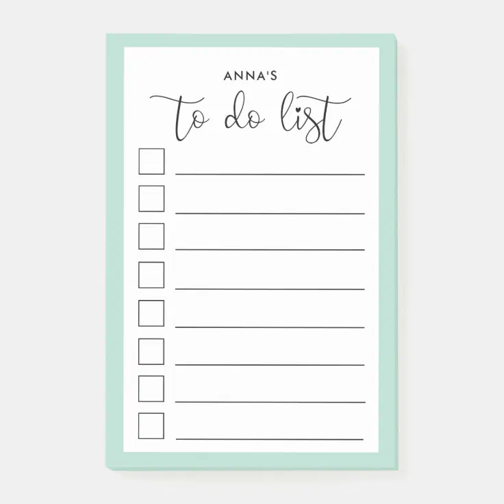 Cute Calligraphy To Do List Post It Notes Zazzle