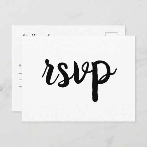 Cute calligraphy wedding rsvp postcards | Zazzle