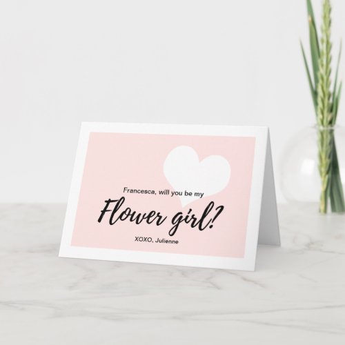 Cute Calligraphy Will you be my flower girl Invitation