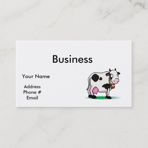 Customizable Cute Calm Cow Business Card