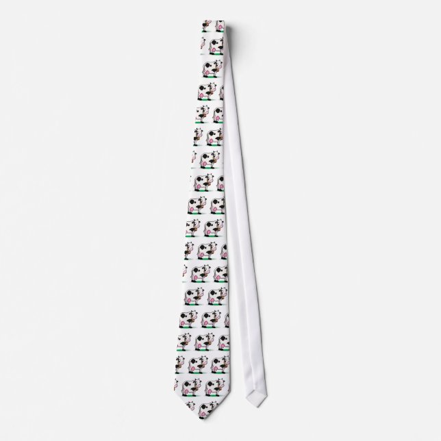 Cute Calm Cow Neck Tie (Front)