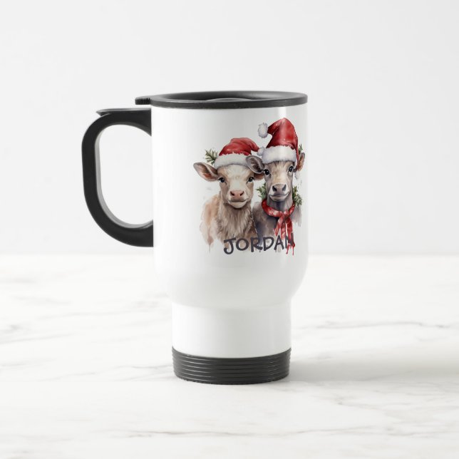 Cute Calves Adorable Animal Kids Christmas Mugs (Left)