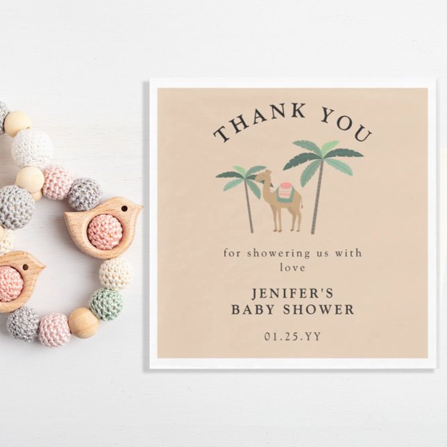 Cute Camel Baby Shower Paper Napkin. Napkins (Creator Uploaded)