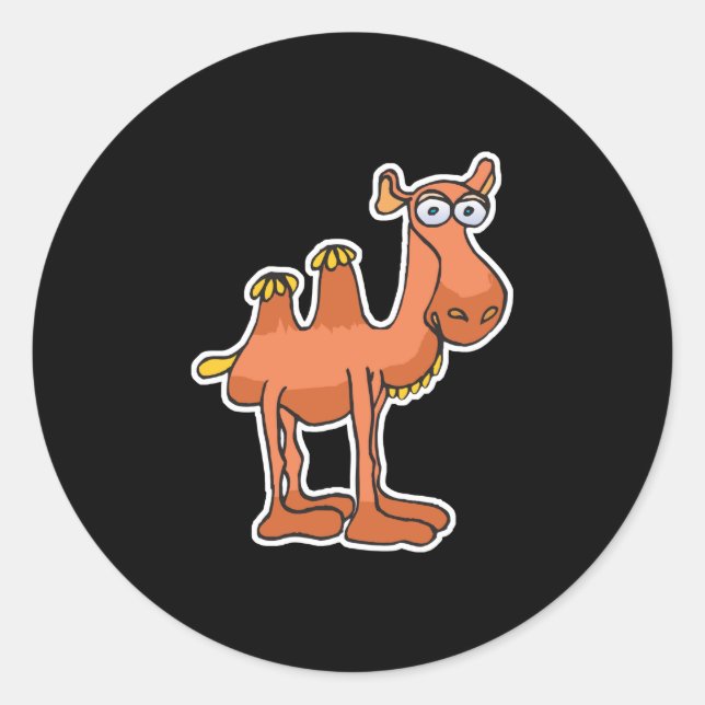 cute camel classic round sticker (Front)