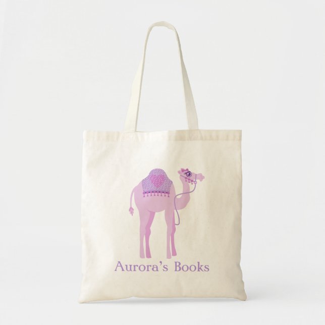 Cute camel girls purple library bag (Front)
