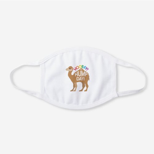 Cute Camel Hump Day Cartoon White Cotton Face Mask