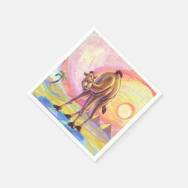 Cute Camel Party Center Paper Napkins (Corner)