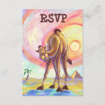 Cute Camel Party Center RSVP Cards