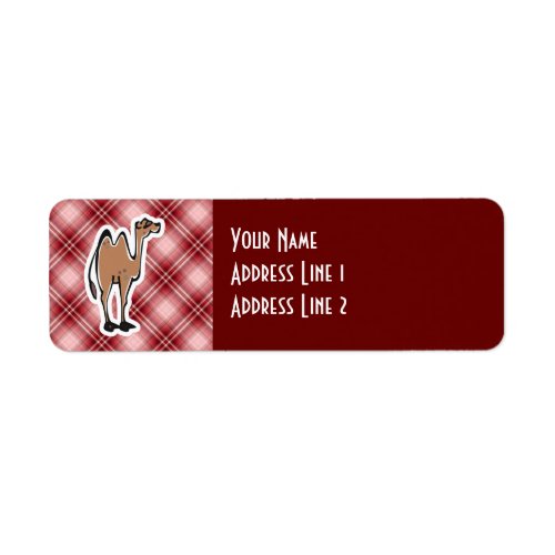 Cute Camel Red Plaid Label