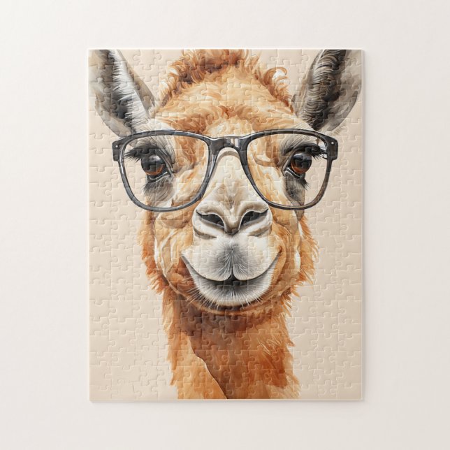 Cute camel with glasses jigsaw puzzle (Vertical)