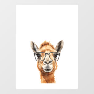 Cute camel with glasses window cling