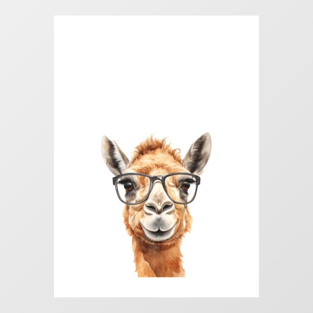 Cute camel with glasses window cling (Sheet)