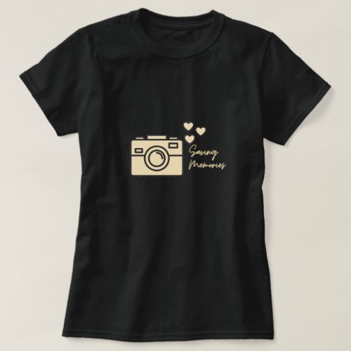 cute Camera  Minimalist text saving memories T_Shirt