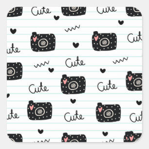 Cute Camera Photography Lovers Square Sticker