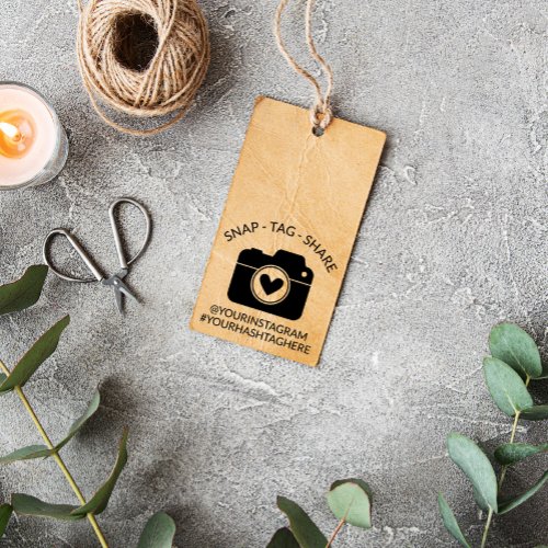 Cute Camera Snap Tag Share Your Hashtag  Rubber Stamp
