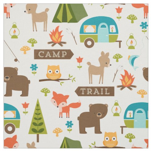 Cute Camp Critters Woodland Animals Fabric