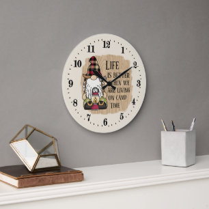 cute camp time add text gnome large clock
