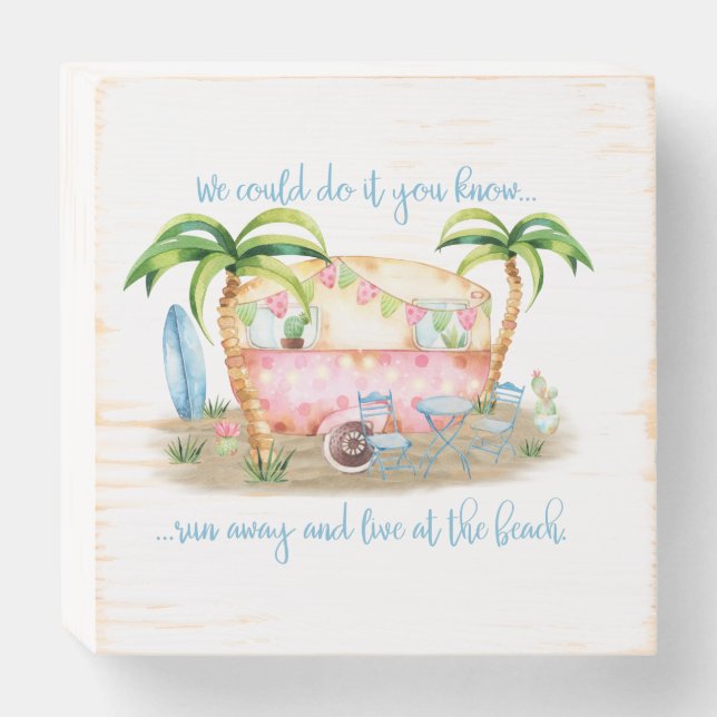 Cute Camper Caravan decor sign - Glamper Style! (Front Horizontal)