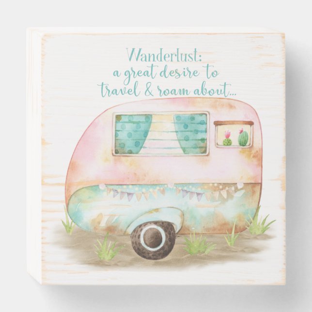 Cute Camper Caravan decor sign - Glamper Style! (Front Horizontal)
