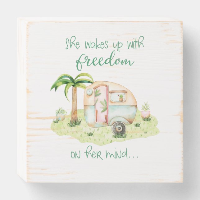 Cute Camper Caravan decor sign - Glamper Style! (Front Horizontal)