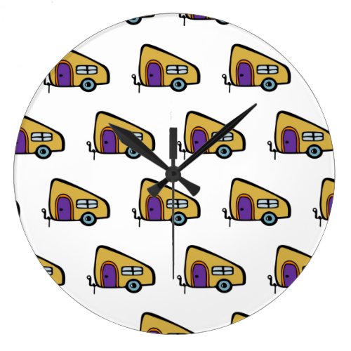 Cute Camper Large Clock