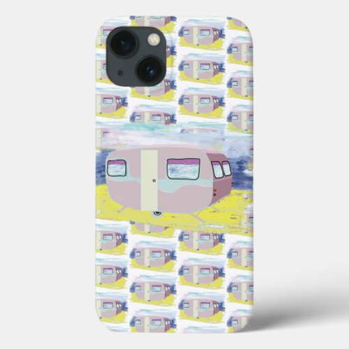 Cute Camper on Beach iPhone 13 Case