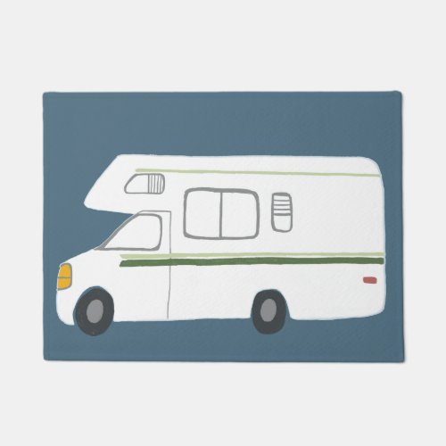 Cute Camper Vintage Motorhome Art Doormat