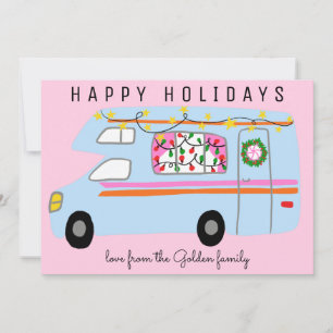 Cute Camper Vintage RV Tree-Free Custom Christmas Card