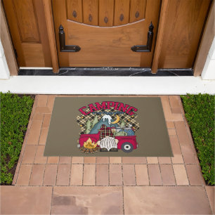 cute camping happy place gnome doormat